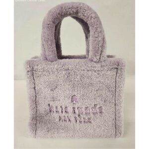Kate Spade New York Ellie Faux Fur Small Tote Violet Mist Women's EUC